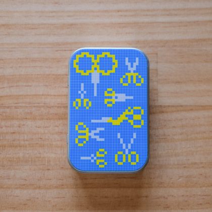 Caja costurera - tijeras azul