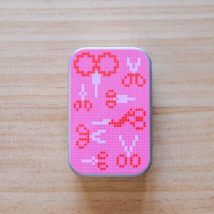 Caja costurera - tijeras rosa