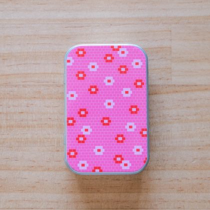 Caja costurera - flores rosa